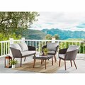Guarderia Athens All-Weather Brown Wicker Outdoor Chairs with Light Gray Cushions - Set of 2 GU3236198